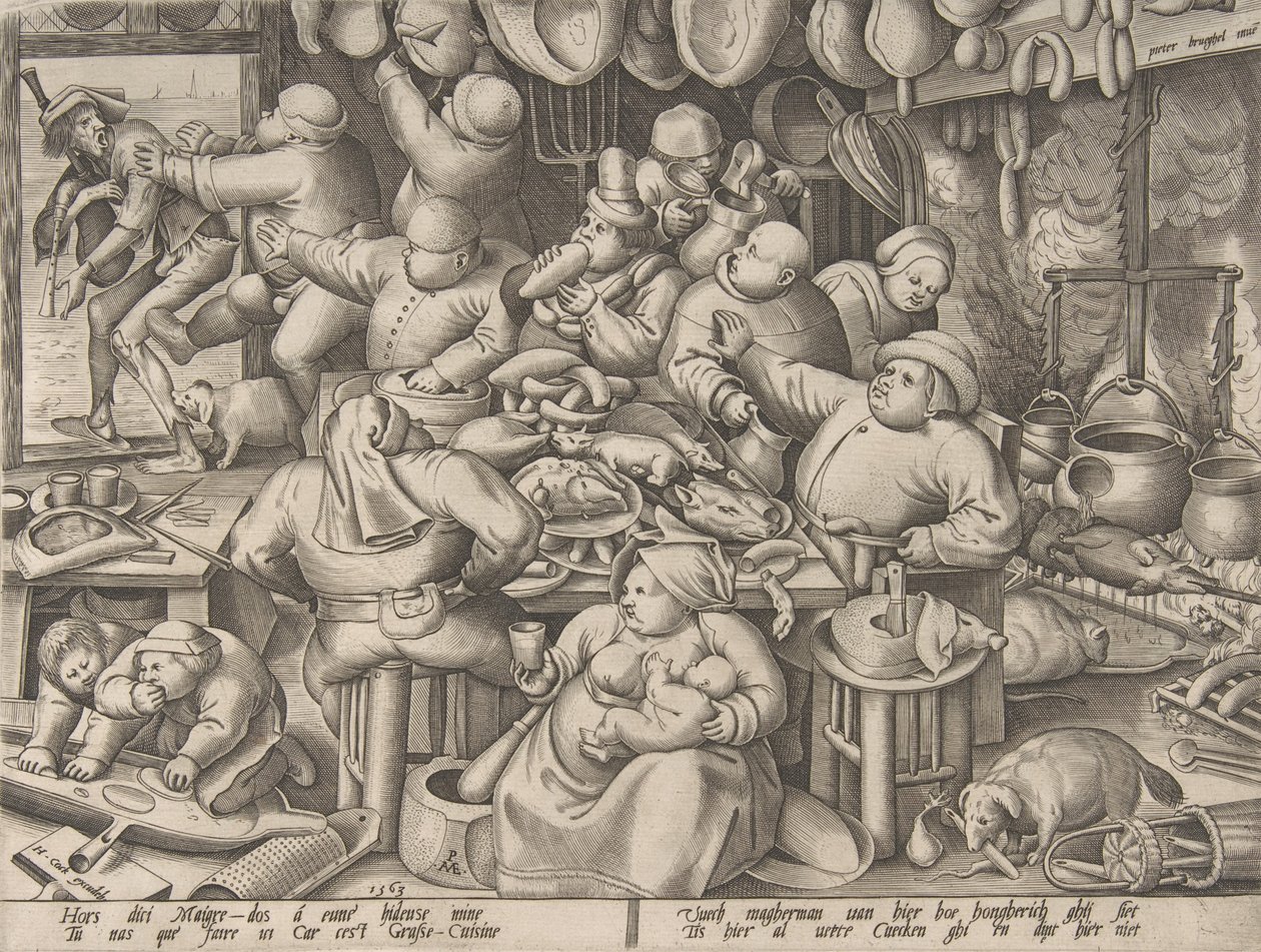 ファット キッチン、1563 年。 作： ピーター・ファン・デル・ハイデン
