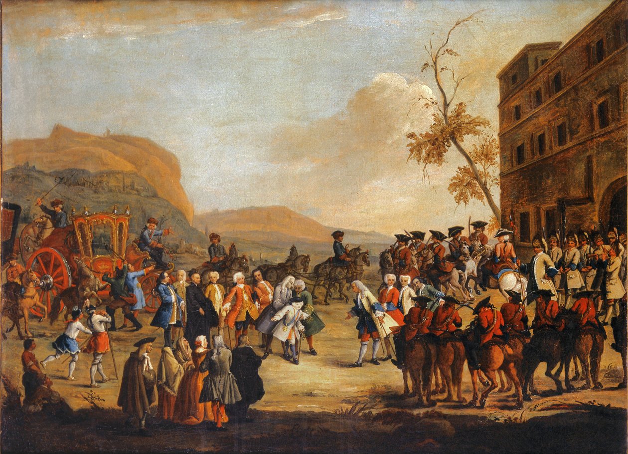 1739年、ヴェネツィア国境でのフリードリヒクリスチャン皇太子の接待 作： ピエトロ・ロンギ