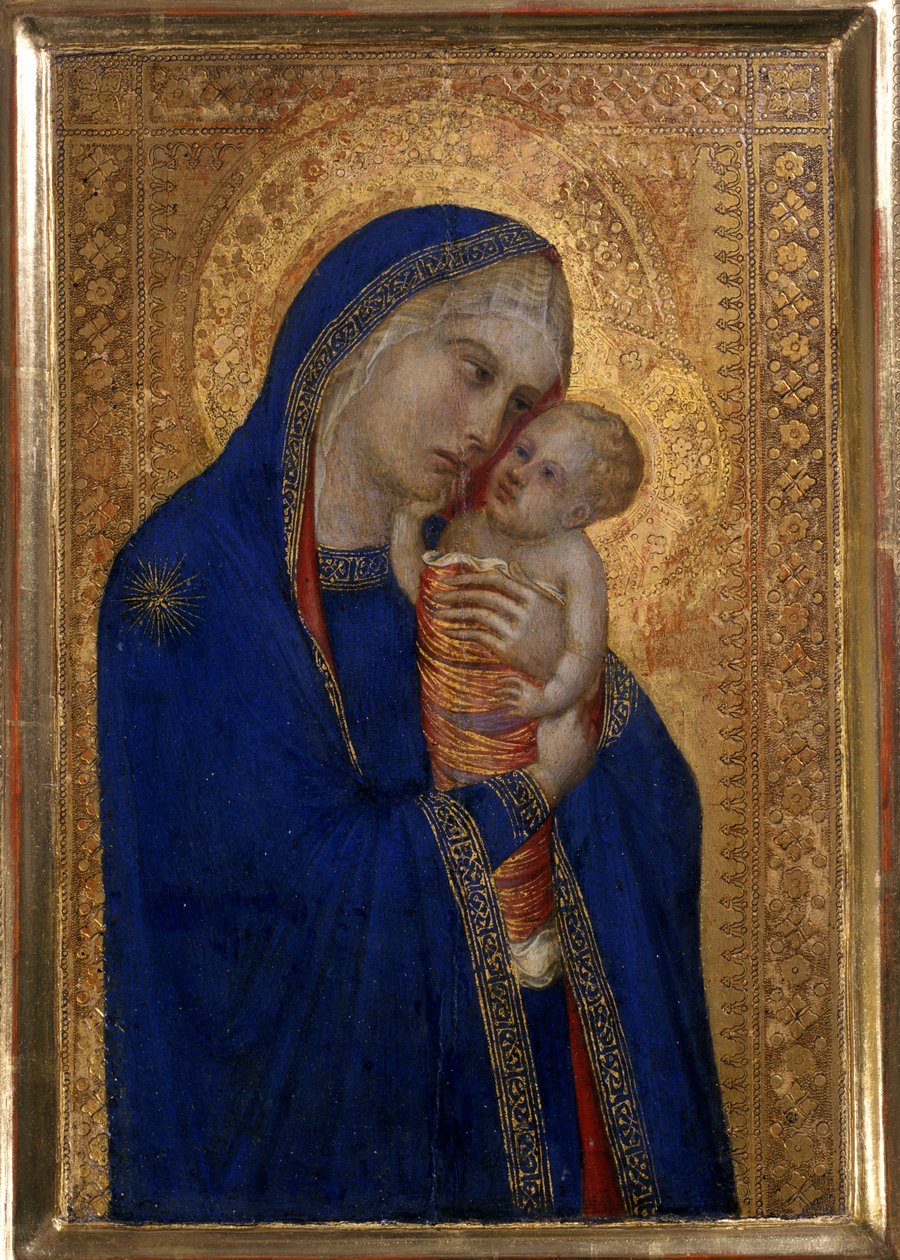 マドンナと子供、1330年頃（木の上のテンペラ） 作： ピエトロ・ロレンツェッティ