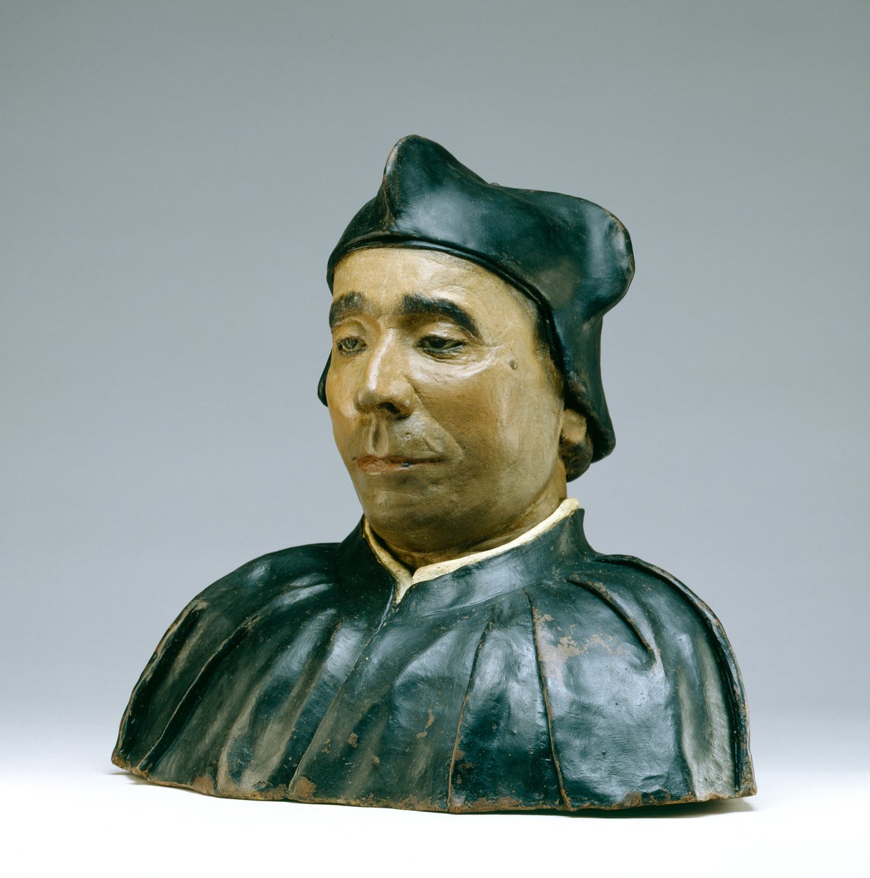 学者または高位聖職者の胸像、1545年（ポリクロームテラコッタ） 作： ピエトロ・トリリアーノ