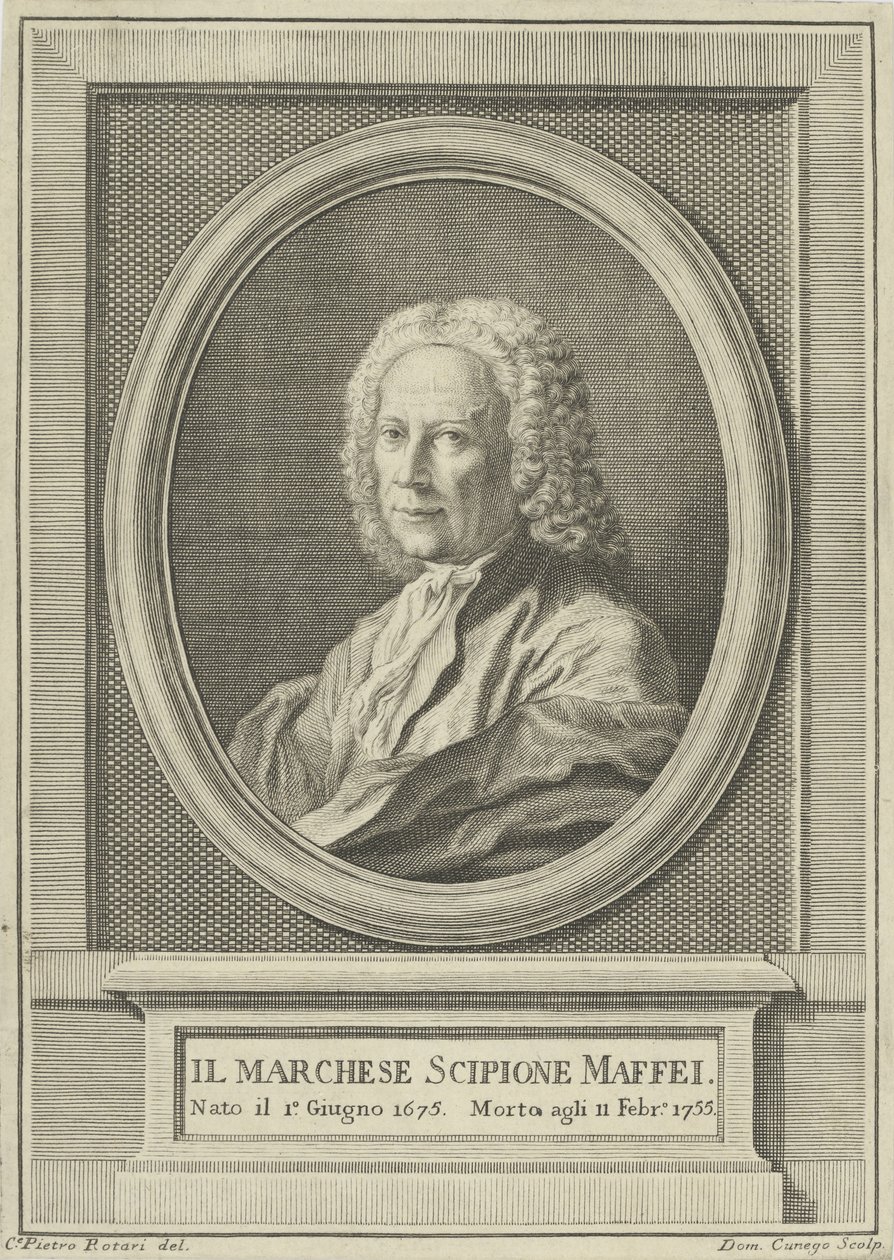 詩人Scipione Maffei 1675-1755の肖像、c。 1750。 作： ピエトロ・アントニオ・ロターリ