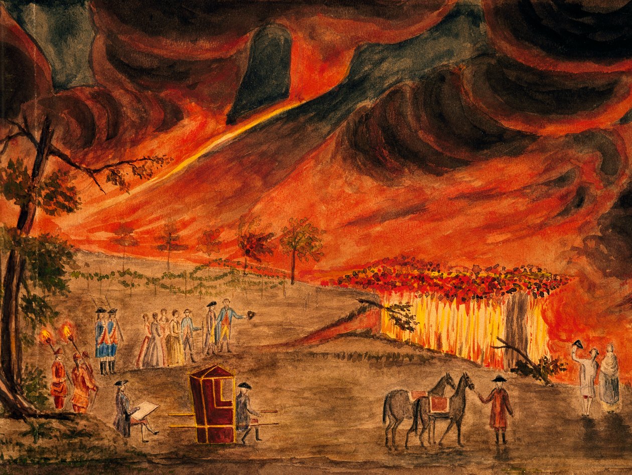 1771年5月11日の噴火でベスビオ火山を訪れたシチリア王家の人々、ピエトロ・ファブリス（1740-1792）作、イタリア 作： ピエトロファブリス