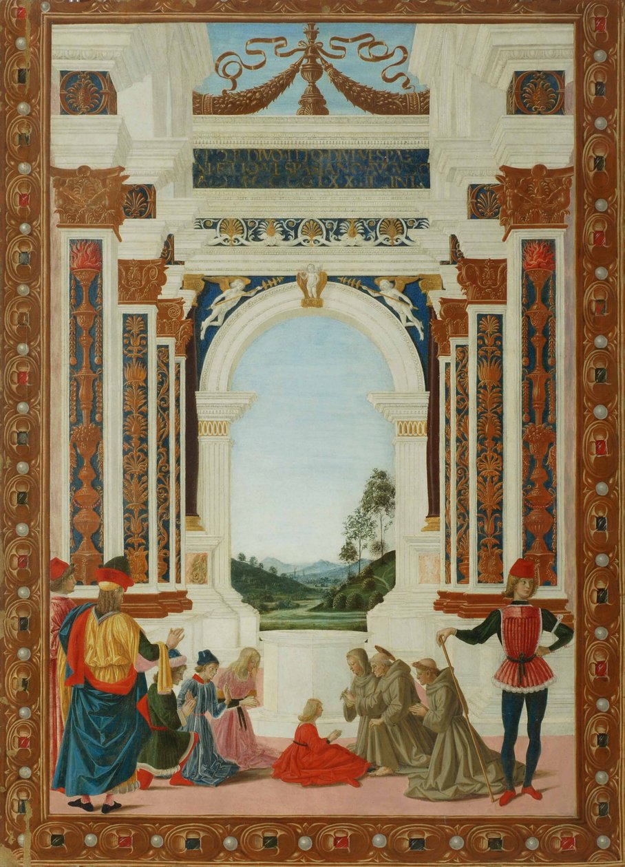 セントバーナードの癒しのワンダーc。 1473年 作： ピエトロ・ペルジーノ