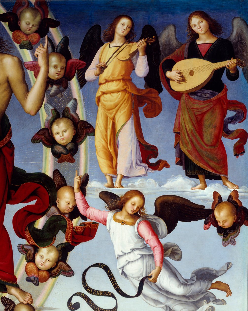 ビンテージ イタリア イコン タンバリンを叩く天使1☆宗教画