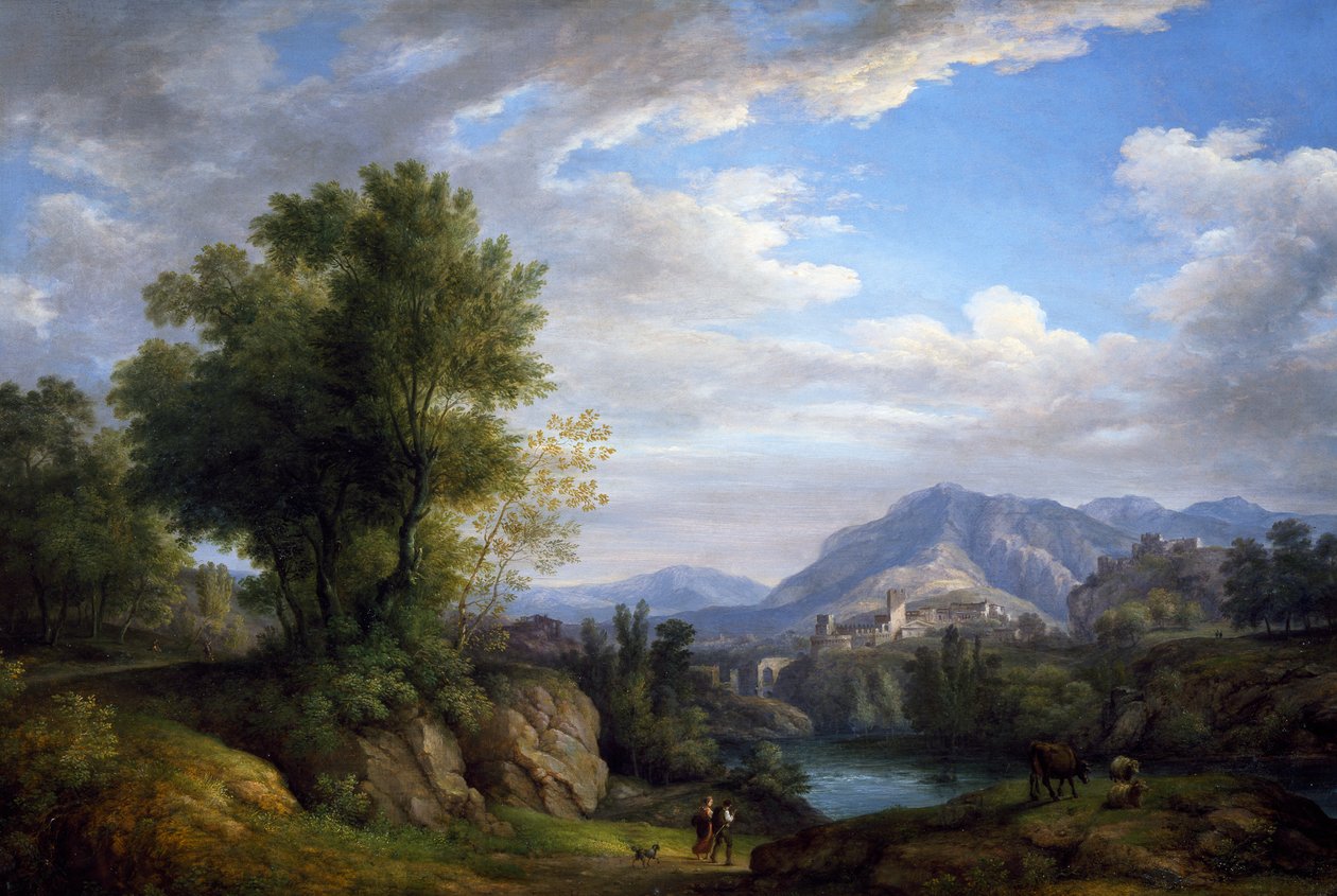 風景、ピエトロ・ロンゾーニ作（1781-1861）、キャンバスに油彩