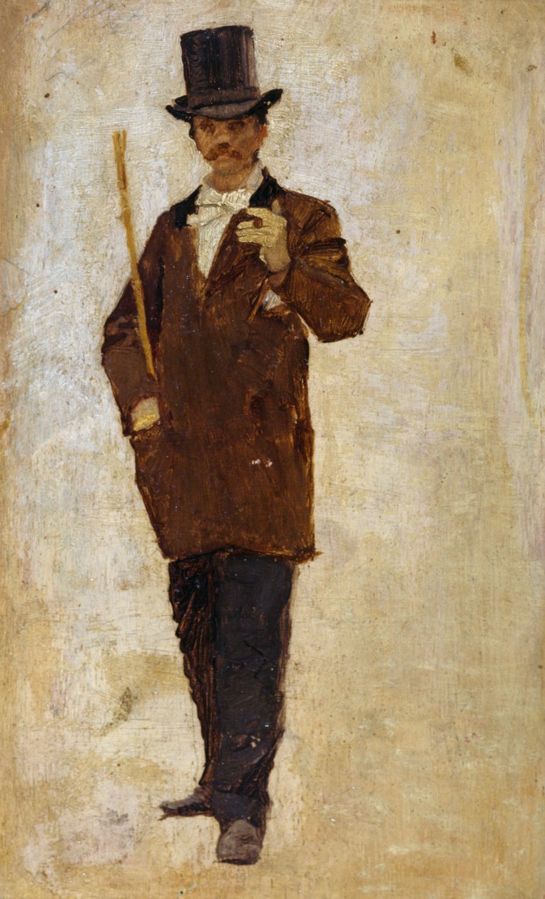トップハットをかぶった男性 作： ピエトロスコペッタ