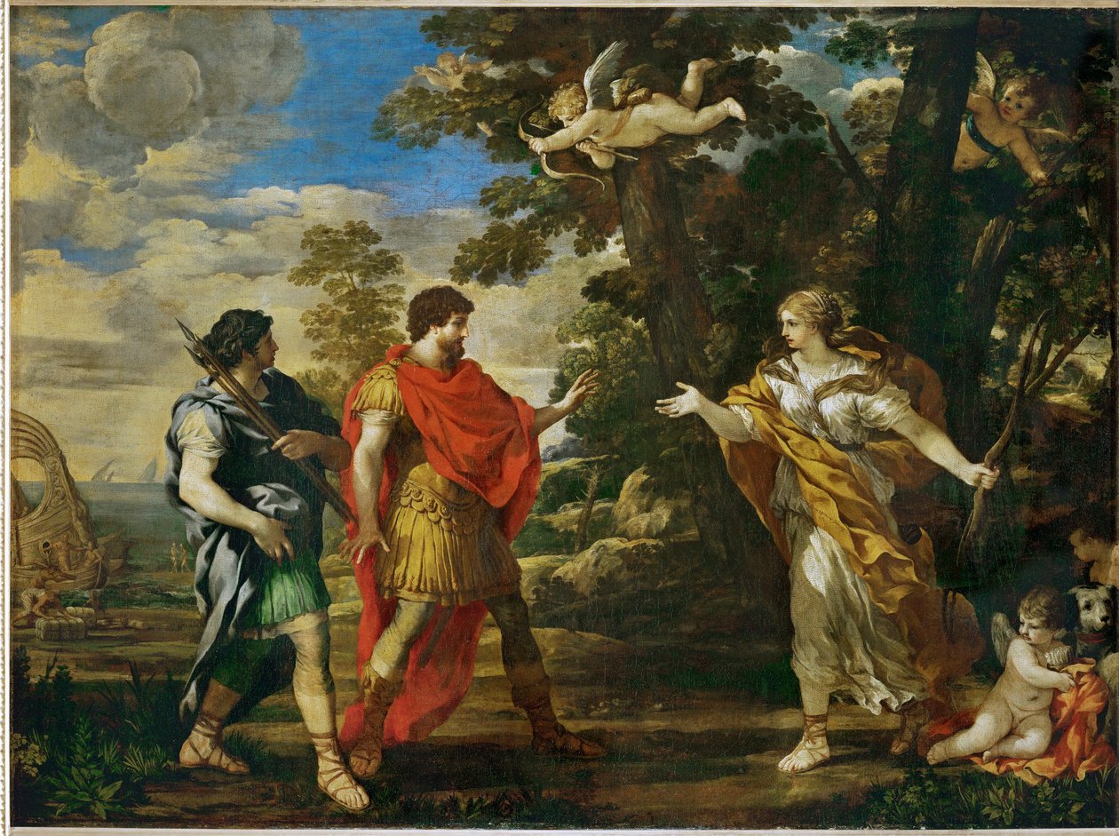 Venus en chasseresse apparait a Enee - 狩りをするヴィーナスがエネアスの前に現れる ... 作： ピエトロ ダ (1596-1669) コルトーナ