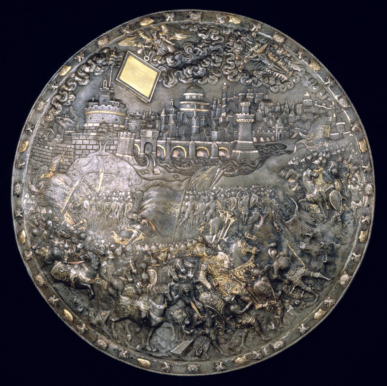 キングジョンIIIソビエキス（1624-96）Fortune Telling Shield（iron＆silver gilt） 作： ポーランド語学校