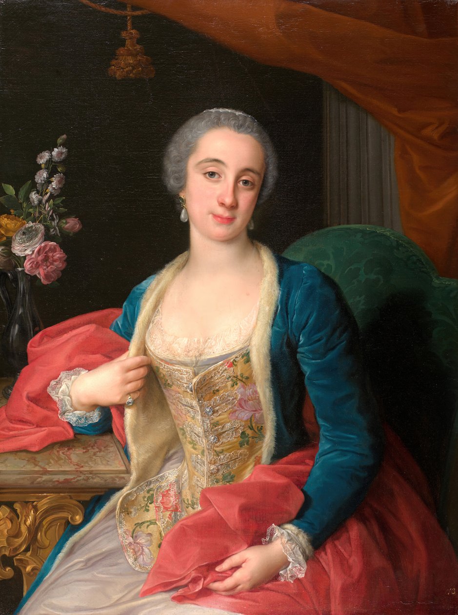 スフォルツァ・チェザリーニ公爵夫人の肖像 d.1765, 1768. 作： ポンピオ・バトーニ