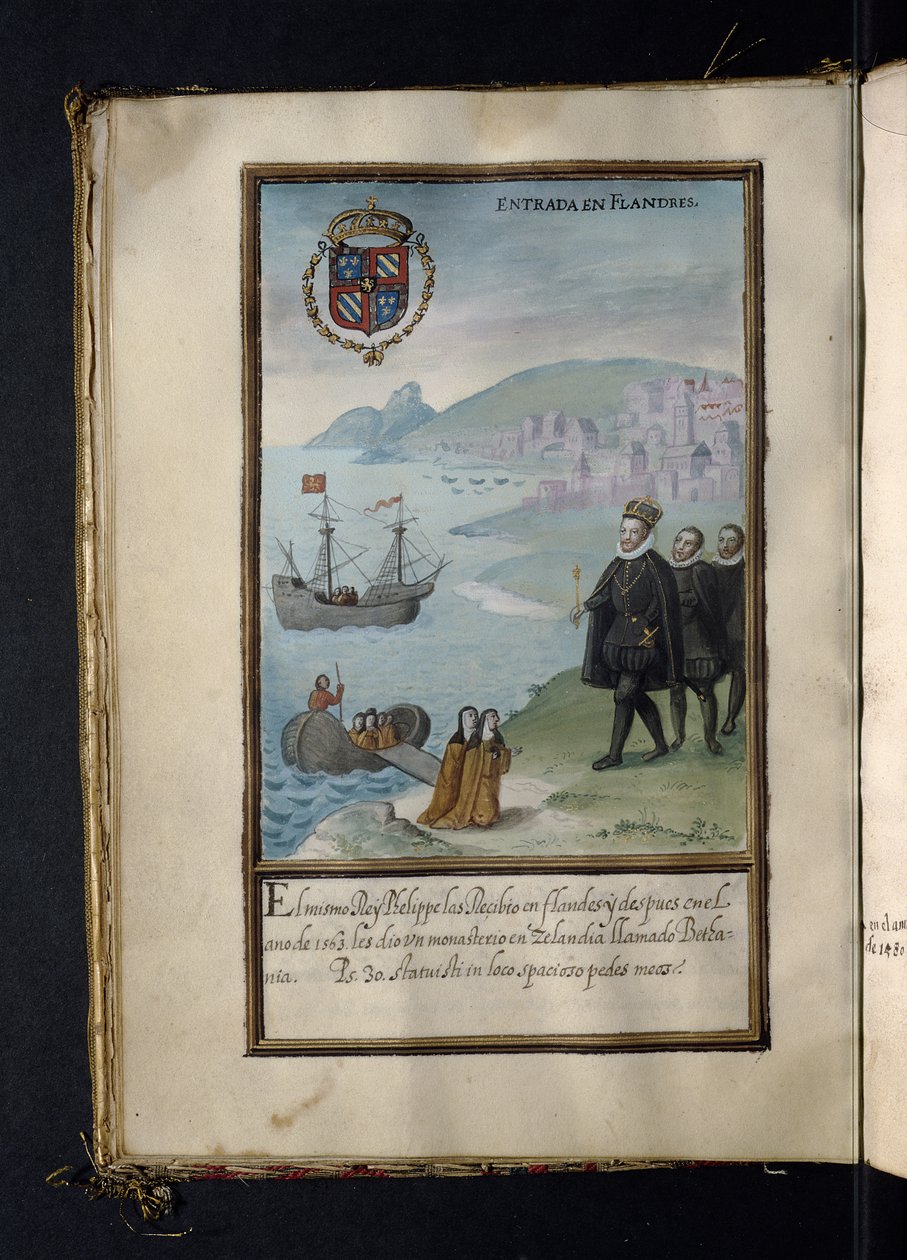 17世紀初頭にリスボンで編纂された、シオンヌンの過誤の歴史からのフランダース到着 作： ポルトガル語学校