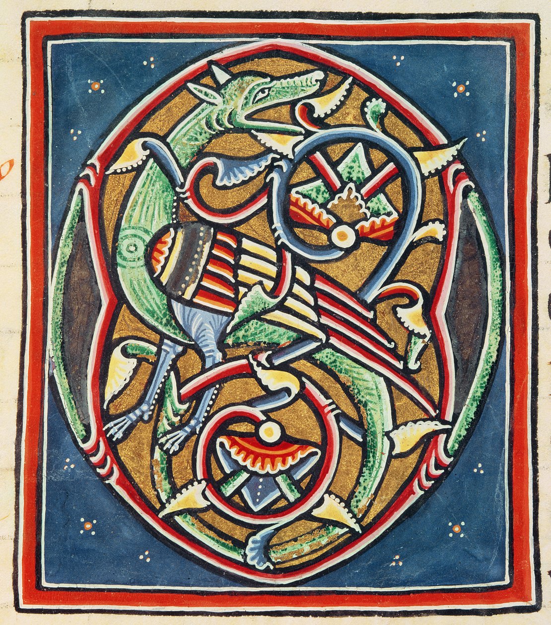 Ms 3089 fol.35r Inhabited Initial O、12世紀または13世紀 作： ポルトガル語学校