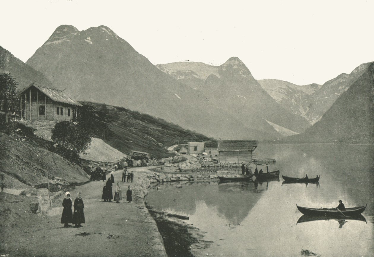 ムンダル、Fjaerlandsfjorden、ソグン、ノルウェー、1895年。 作： ポールトンとCo
