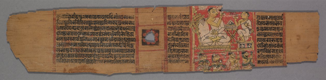 ジャイナ語写本の葉：シャリバドラ：文章の文章、1279年。 作： プラデュムナスリ