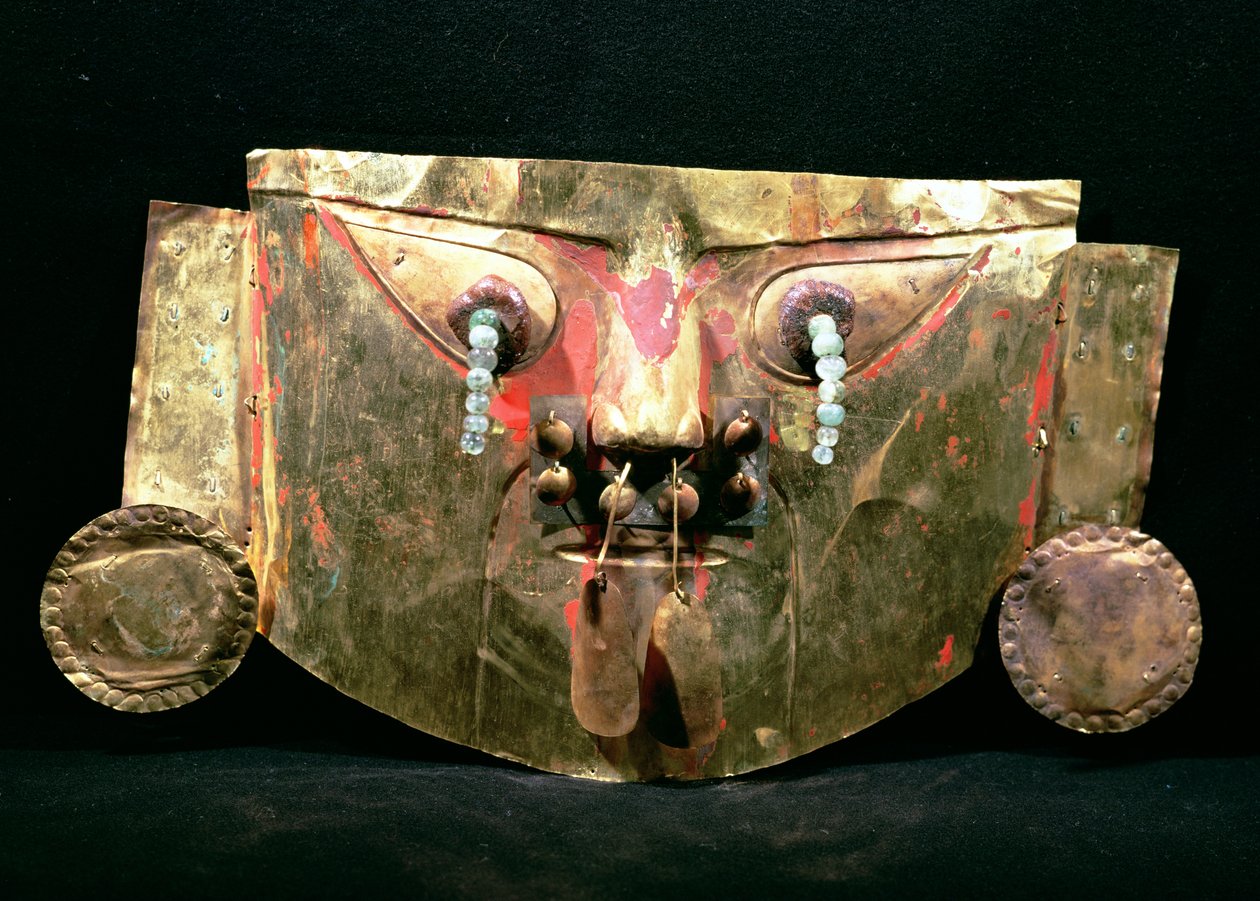 Funerary mask, Chimu (gold) 作： プレコロンビアン