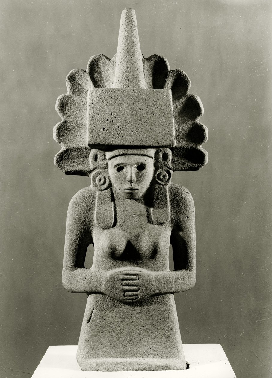 Centeocihuatl、トウモロコシの女神、Huastecan、c。 1000-1250（石灰岩） 作： プレコロンビアン