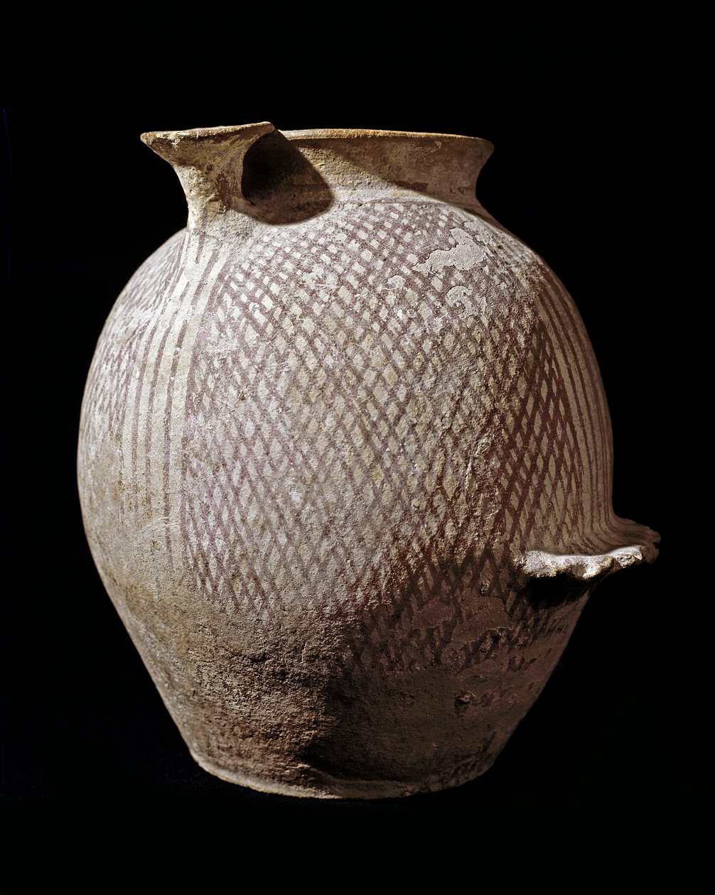 プレヒストワール：ジェリコのポリクローム陶器の花瓶。紀元前3000-2100年。アンマン、考古学博物館、ヨルダン 作： 先史時代先史時代