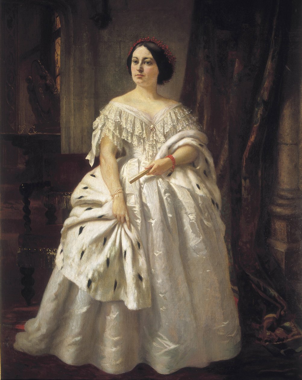 ラマドリッド、テオドラ (1821-1886)。 スペインの女優（キャンバスに油彩） 作： 慎重なルイ・レレイ