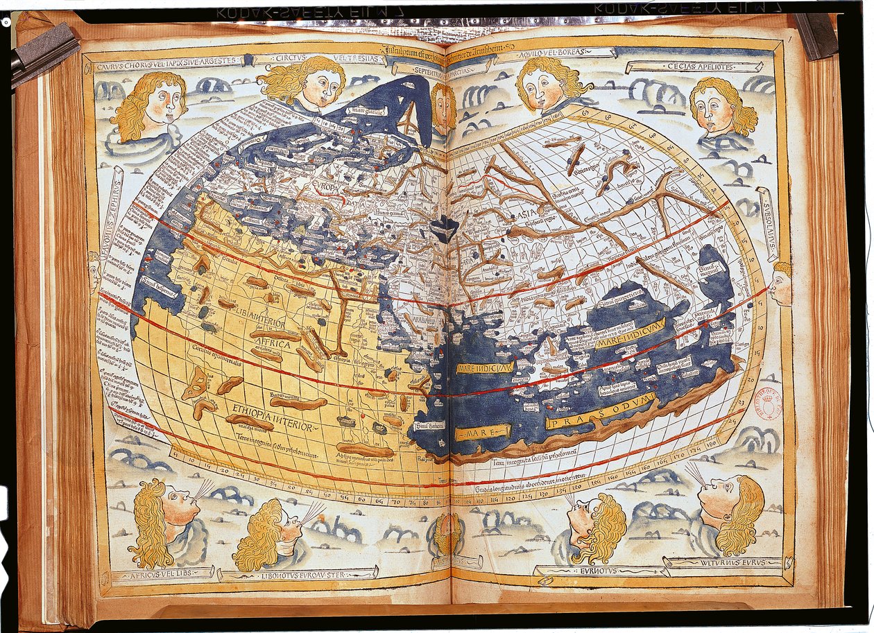 世界の地図、1486 作： プトレミー