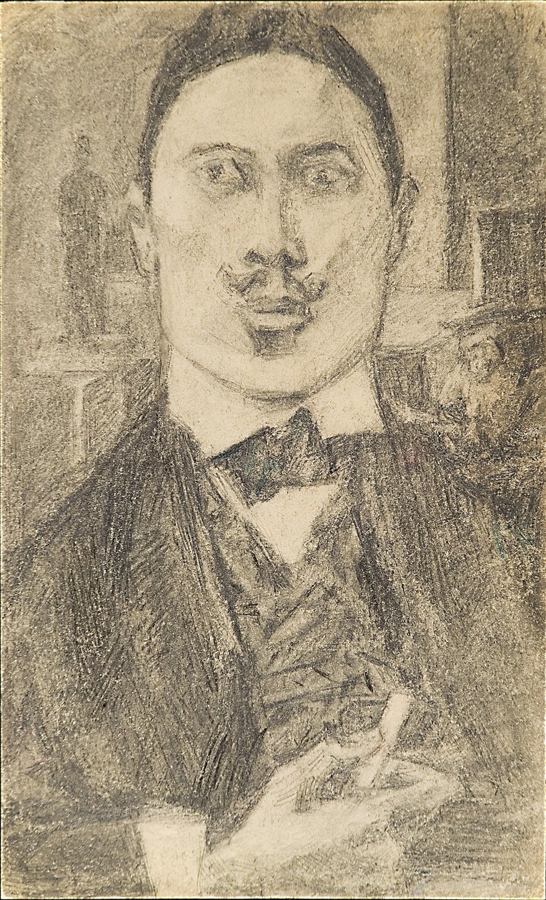 画家ニコライ・サプノフの肖像1880-1912、1912 作： ピョートル・イグナティエヴィッチ・ブロミルスキー