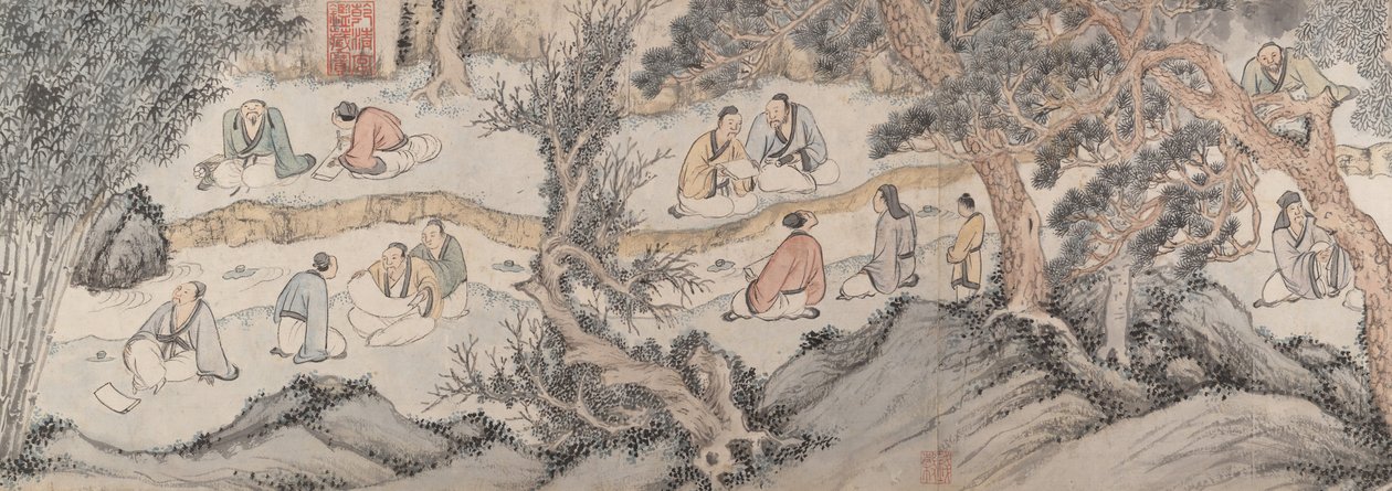 オーキッド パビリオンでの集まり、1560 年に遡ります。 作： Qian Gu
