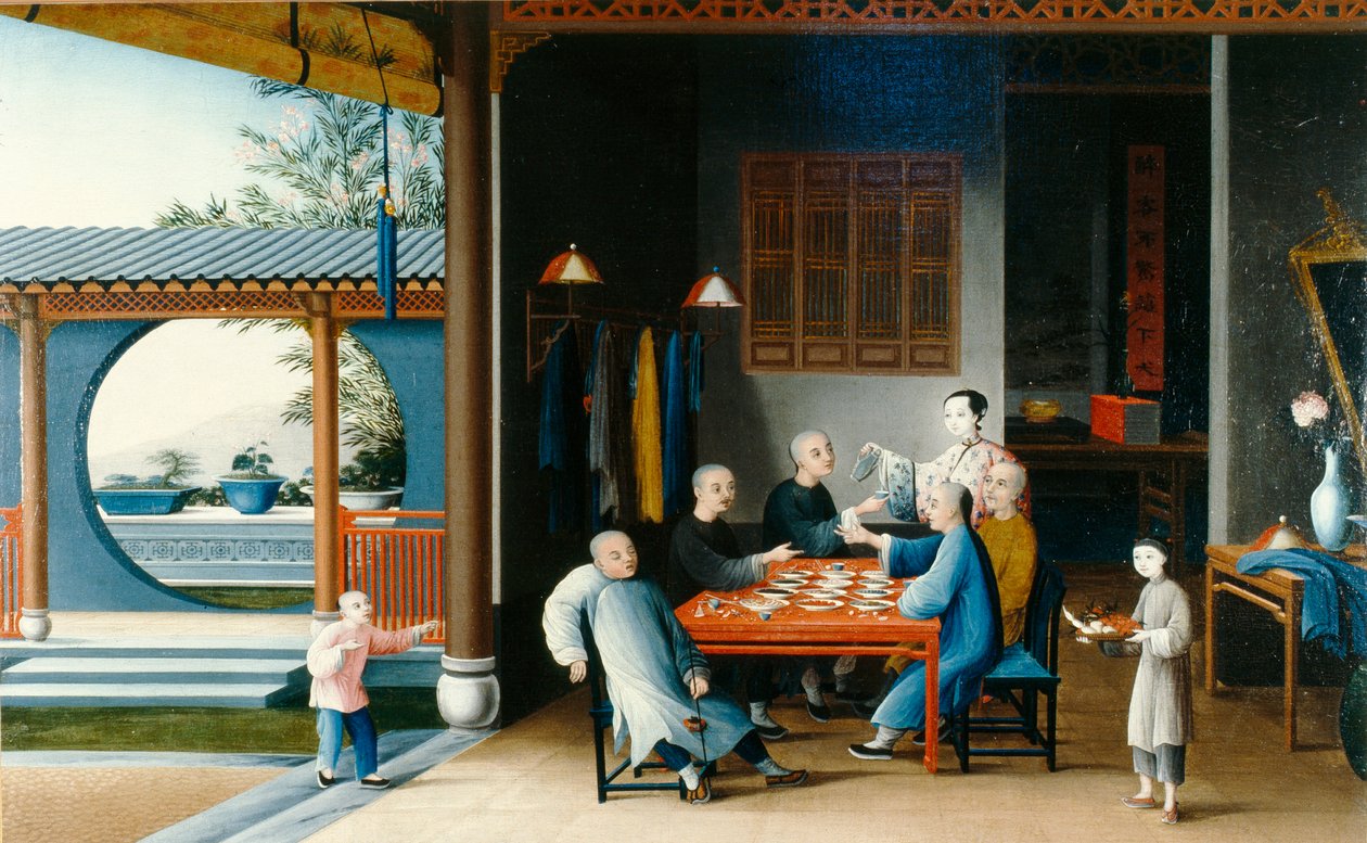 食事風景 1800年頃 油彩・カンヴァス 作： 清王朝の中国語学校