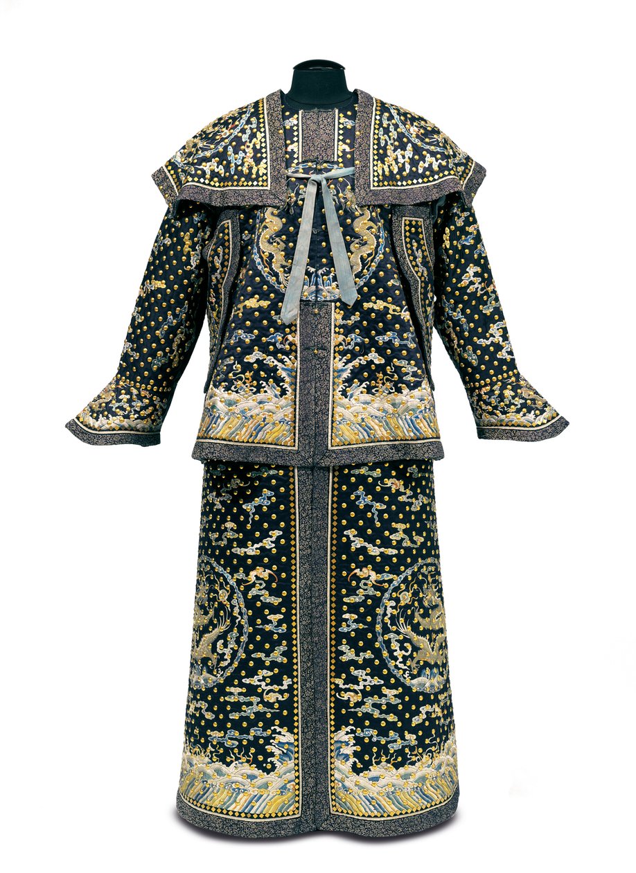 稀少な帝国衛兵の儀礼服 乾隆・嘉慶時代（1736-1820）（絹サテン）（参照 作： 清王朝の中国語学校