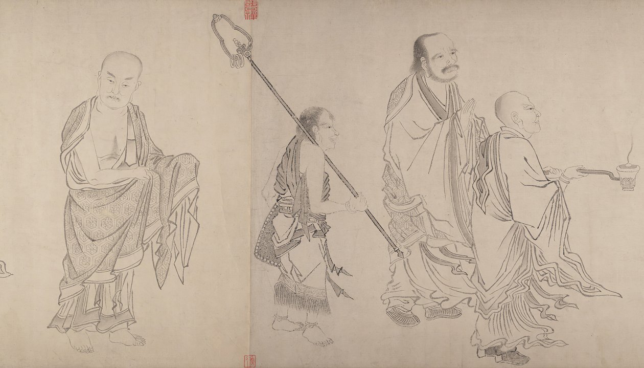 十六羅漢、16世紀。 作： 秋英
