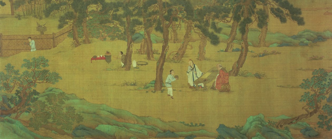 茶と引き換えに心経を書く趙孟福 作： 秋英