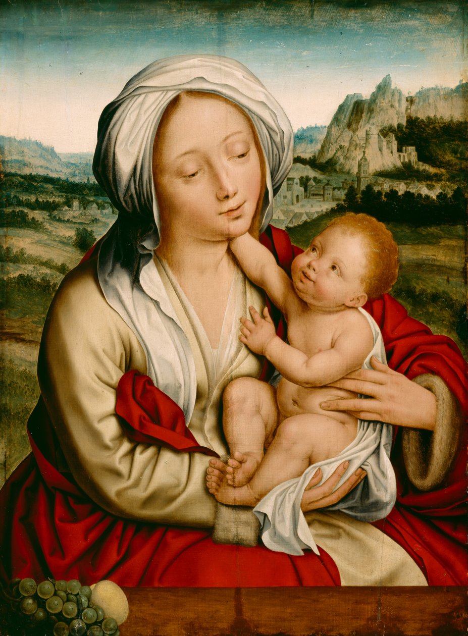マドンナと子供、1520年頃 作： クエンティン・マサイスまたはメトシス