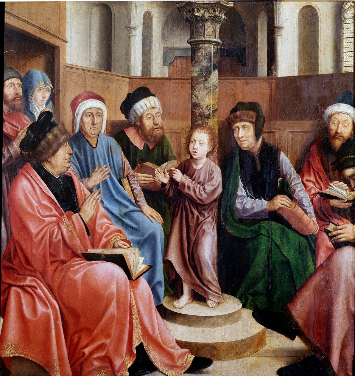医者たちの間にいるイエス クエンティン・メッツィス（1466-1530）の絵画（ec.flam.） リスボン、アンティカ美術館 作： クエンティン・マサイスまたはメトシス