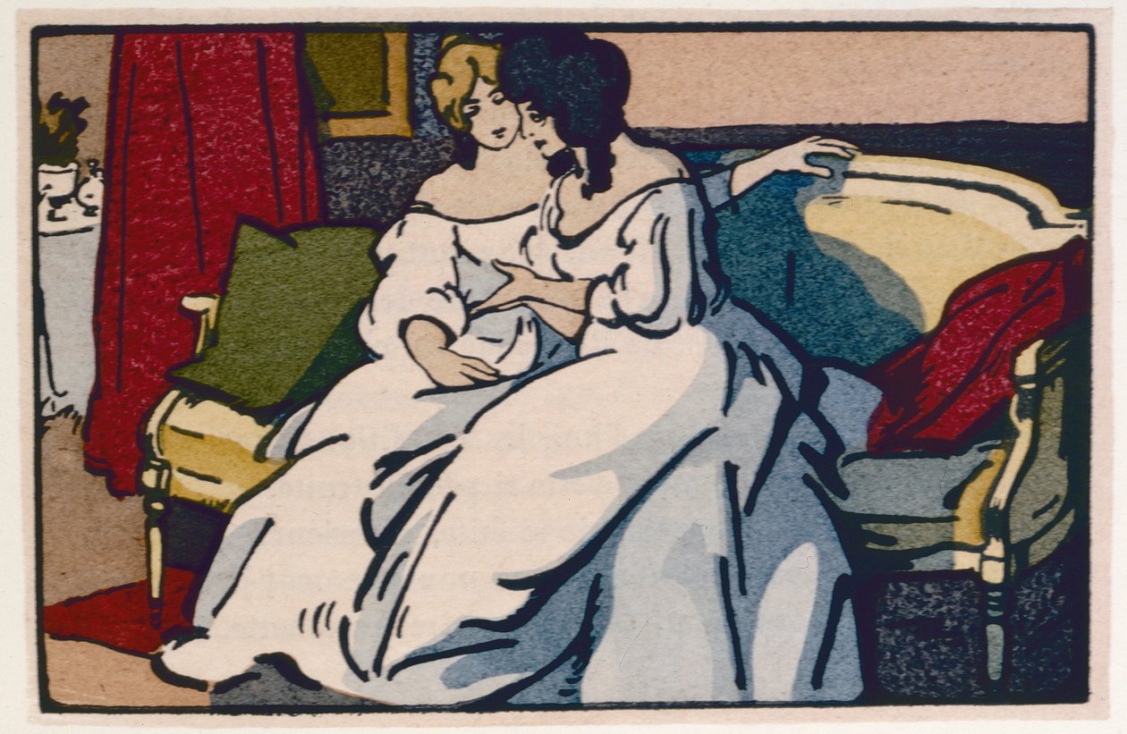 1922年に発表されたオノレドゥバルザックの「ルペレゴリオ」の挿絵、ヴィコンテドボーザントを訪れたランジェ公爵夫人 作： 5番目