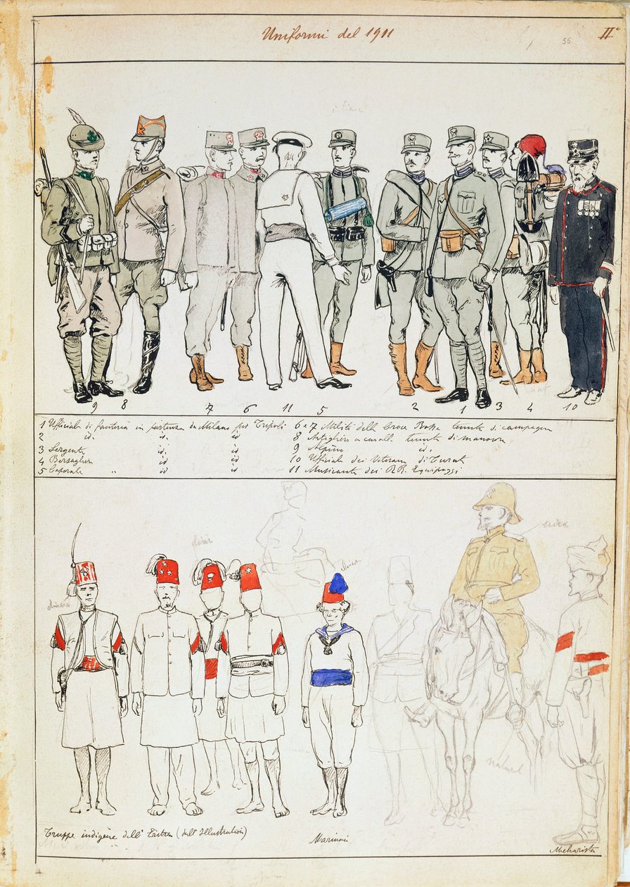 イタリア王国の軍服、カラー図版：クイント・チェンニ作 作： クィントゥス・チェニ