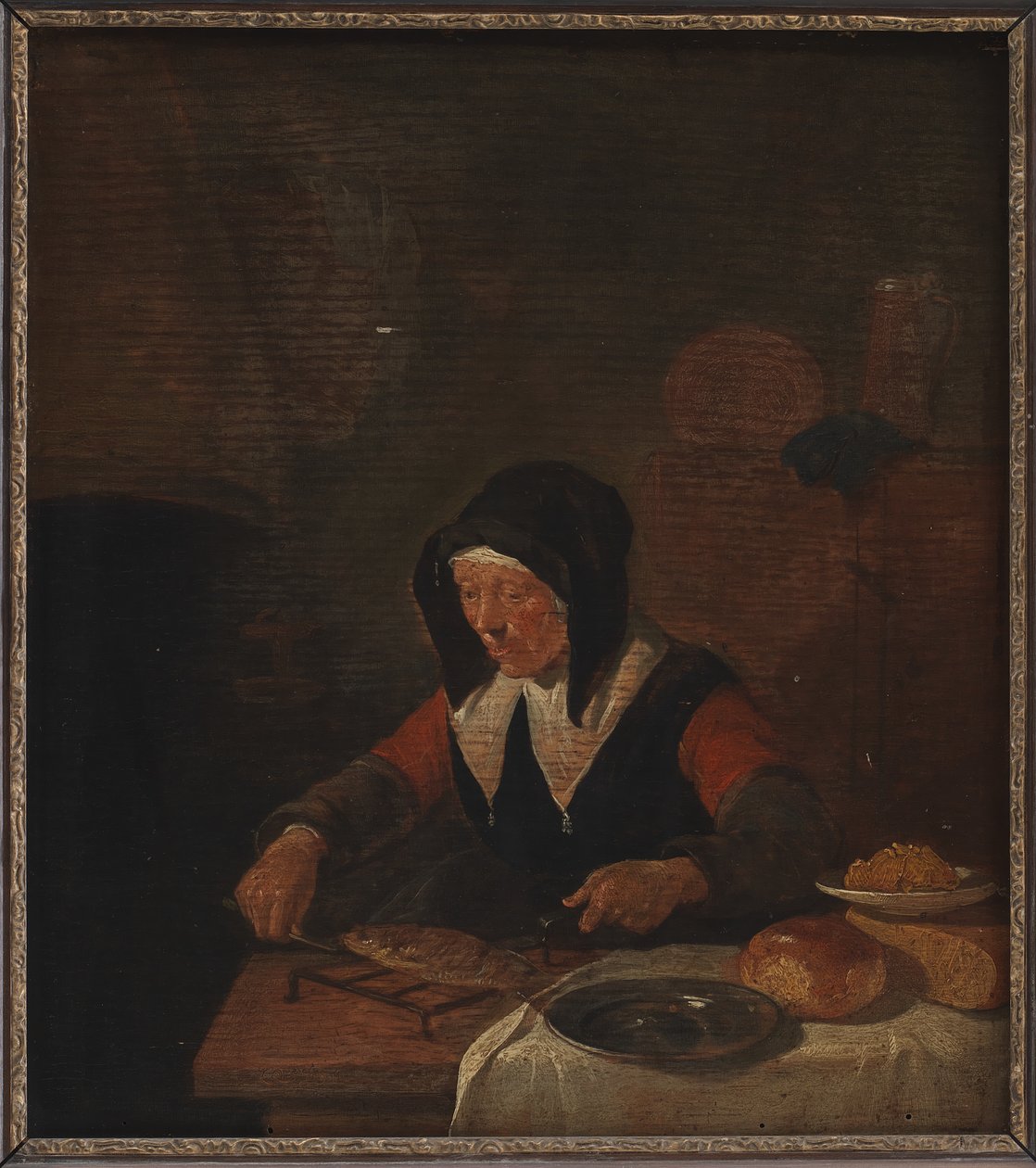 食事中の老婆 作： Quiringh Gerritsz van Brekelenkam