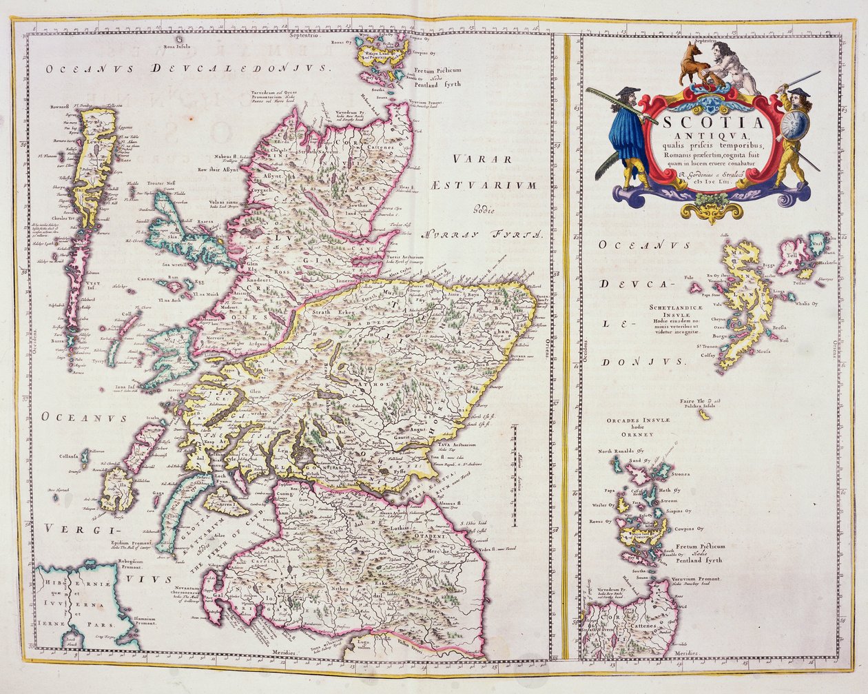スコットランドの地図、1700年頃 作： R.ゴードン
