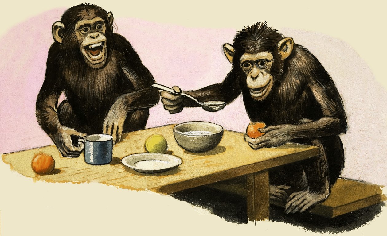動物園のZチンパンジーのお茶会 作： RBデイビス