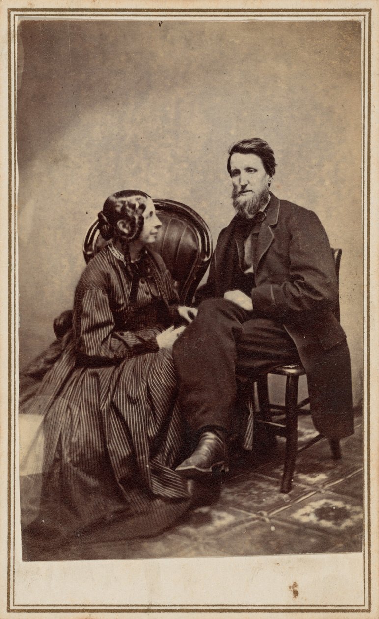 男女の肖像,c.1863年（写真） 作： R・ミセス・ギア