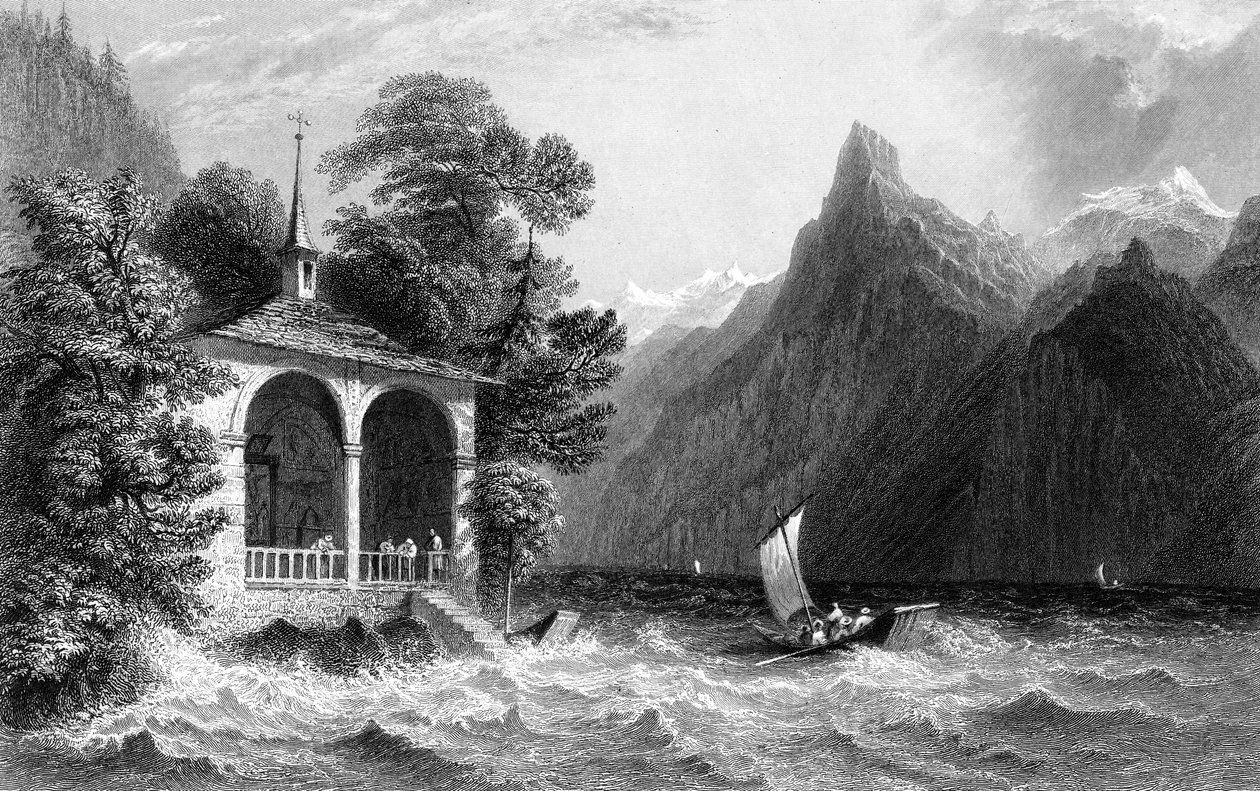 1836年にスイスのウリ湖にある礼拝堂に伝えます。 作： R.ウォリス