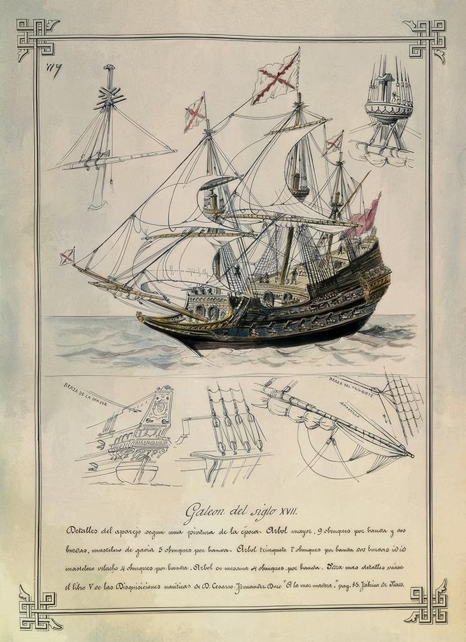 Amazon.co.jp: LA GALERE REALE ALA FONDE ガレー船の図 1690