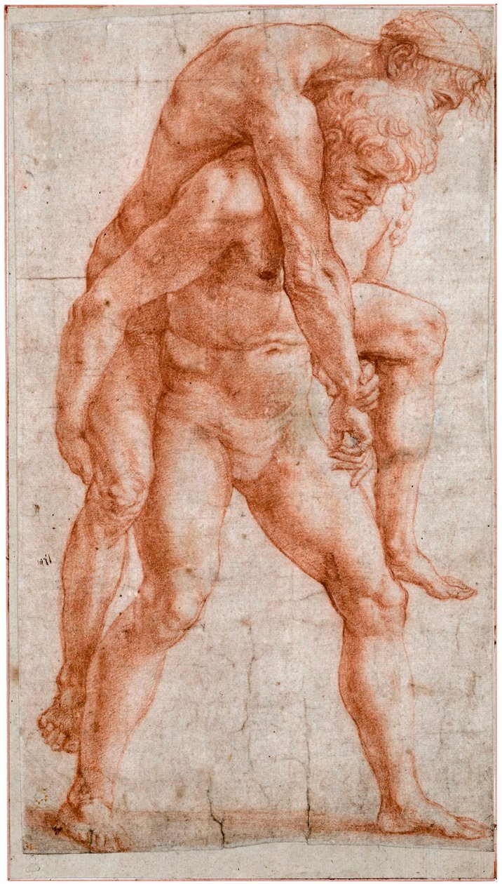 1514年頃、エネアスとアンキセスの背中に老人を乗せた若者 作： ラファエロサンツィオラファエル