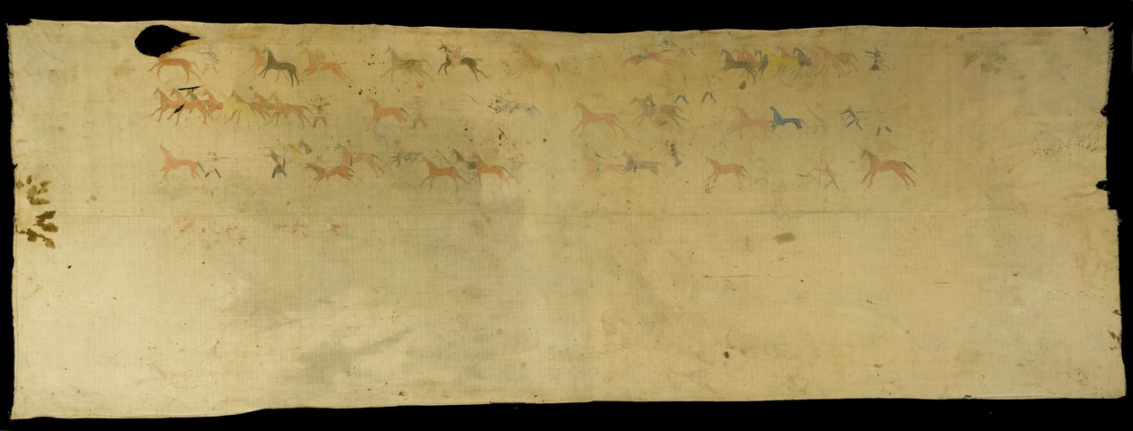 ウォーシート、1850-89（綿、顔料、クレヨン、鉛筆） 作： 顔の雨顔の雨