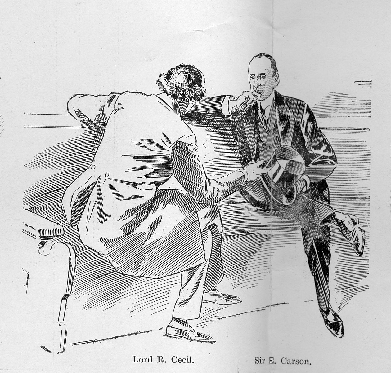 1906年10月27日、「The Graphic」に掲載された「The Reassmbling of Parliament」というタイトルの記事からの、バックベンチに関するリトルトーク 作： ラルフ・クリーバー