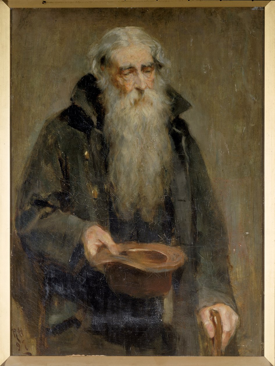 盲目の乞食、1897 作： ラルフ・ヘドリー