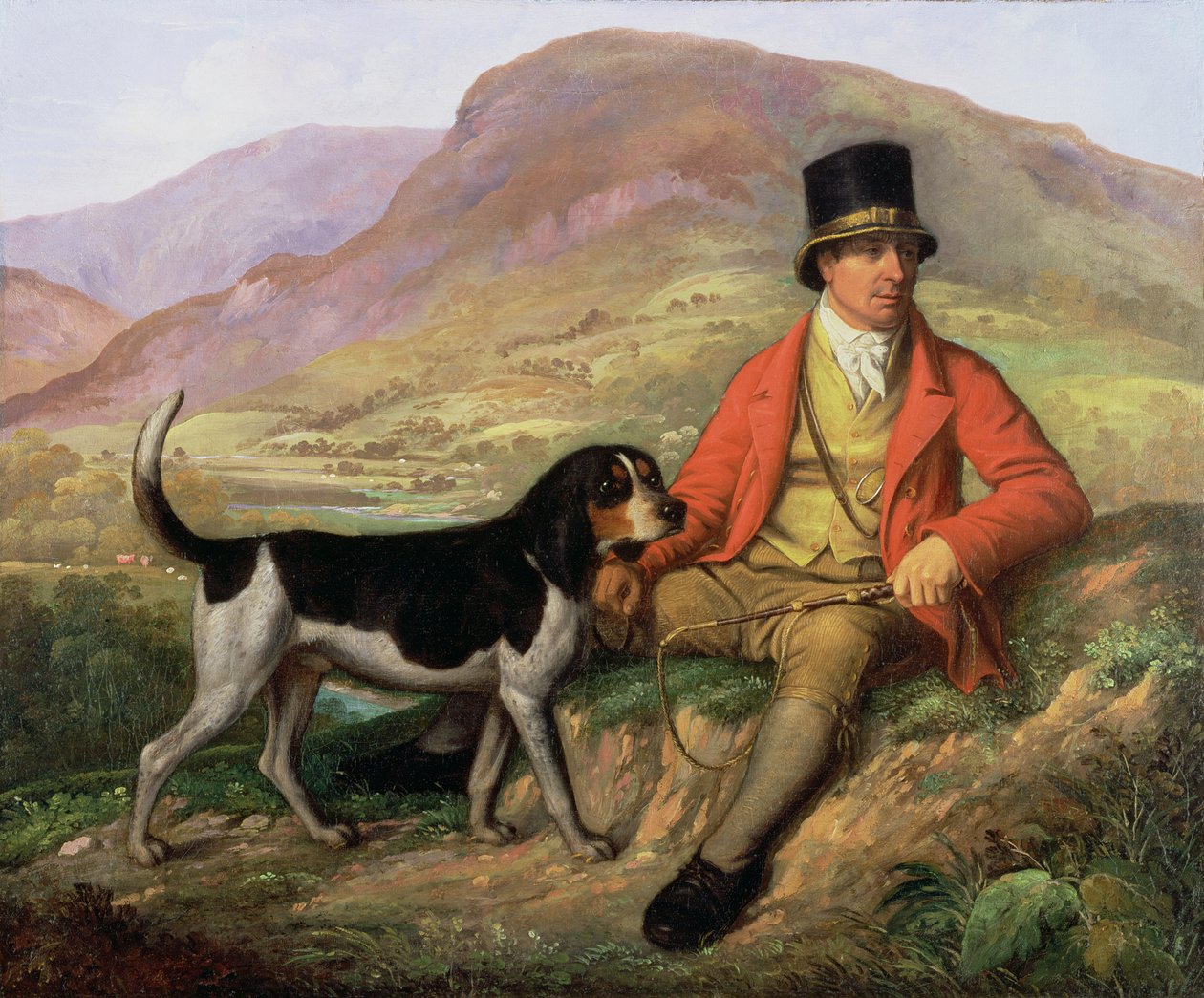 ジョン・ピール（1776-1854）と猟犬の肖像画 作： ラムゼイ・リチャード・レイナグル