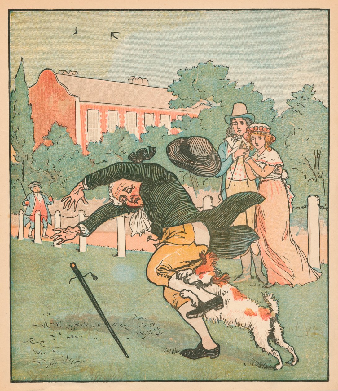 犬に噛まれたイズリントンの善人、c1879。 作： ランドルフ・カルデコット