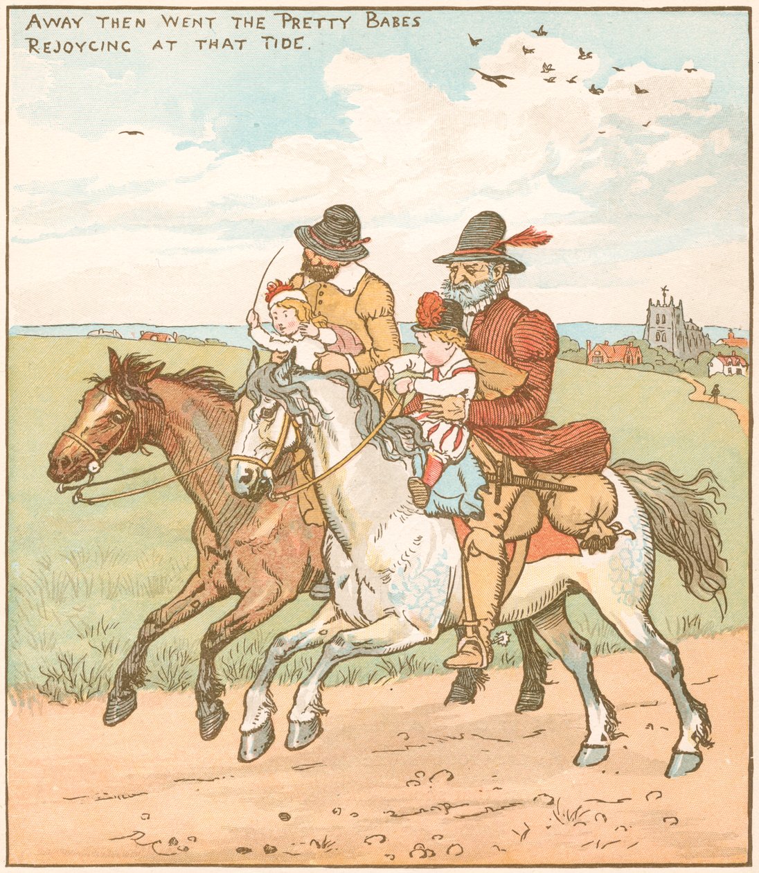 1878年の森のベイブスのシーン 作： ランドルフ・カルデコット