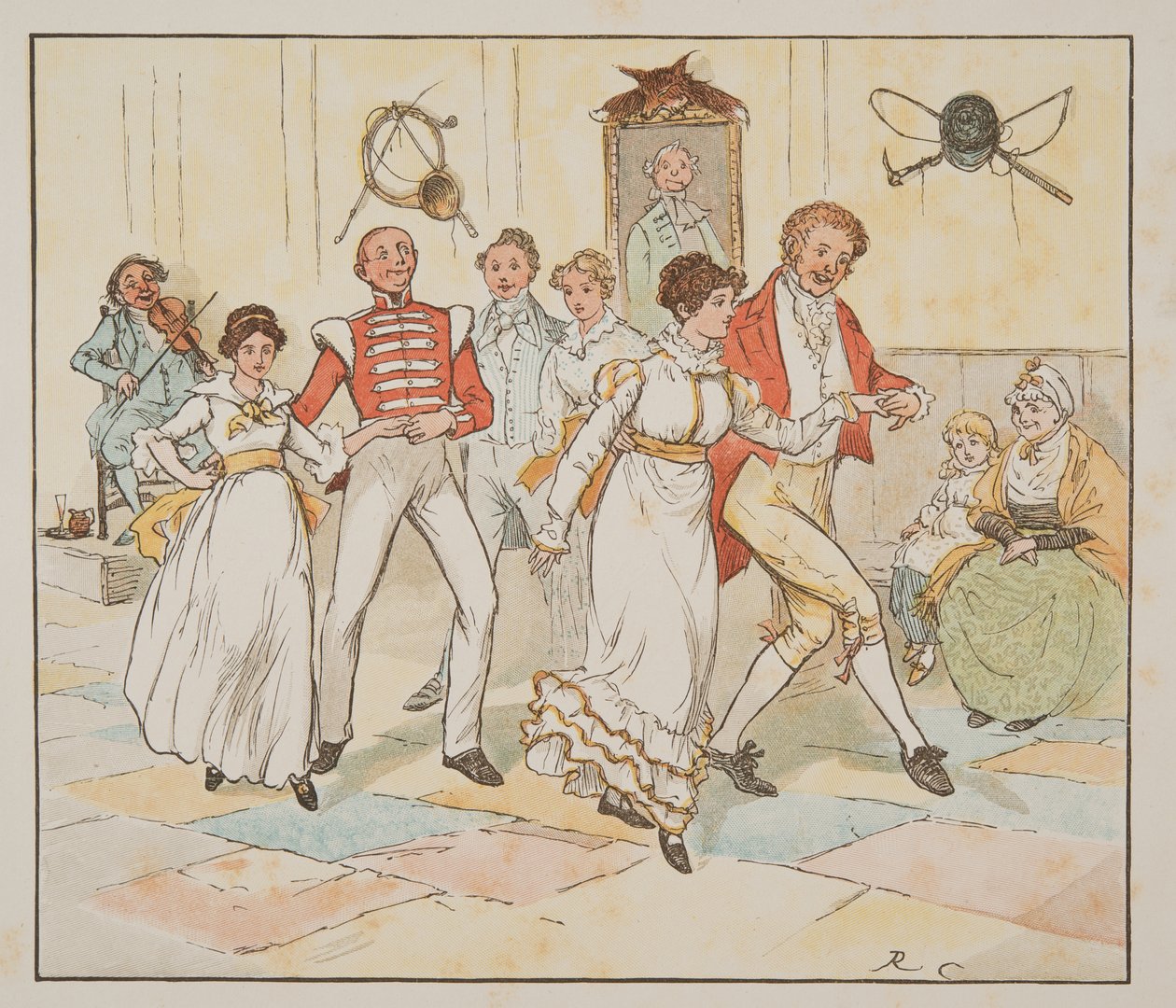 The Soldier and his Bride（The Hey Diddle Diddle Picture Book, pub.1882より）（カラー印刷 作： ランドルフ・カルデコット
