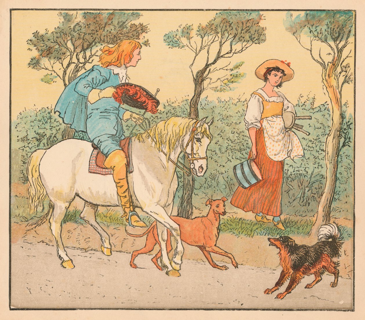 どこ行きますか、プリティ・メイド、c1882。 作： ランドルフ・カルデコット