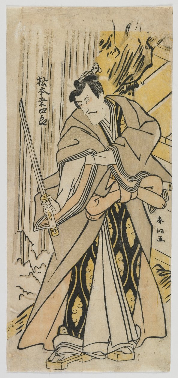 俳優松本幸四郎江戸時代（版木版） 作： 蘭徳斎春堂