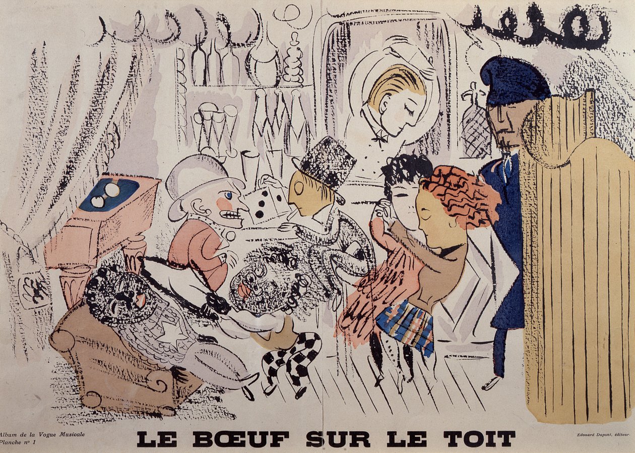 Le Boeuf sur le Toit（『La Vogue Musicale』創刊号のイラスト 作： ラウル・デュフィ