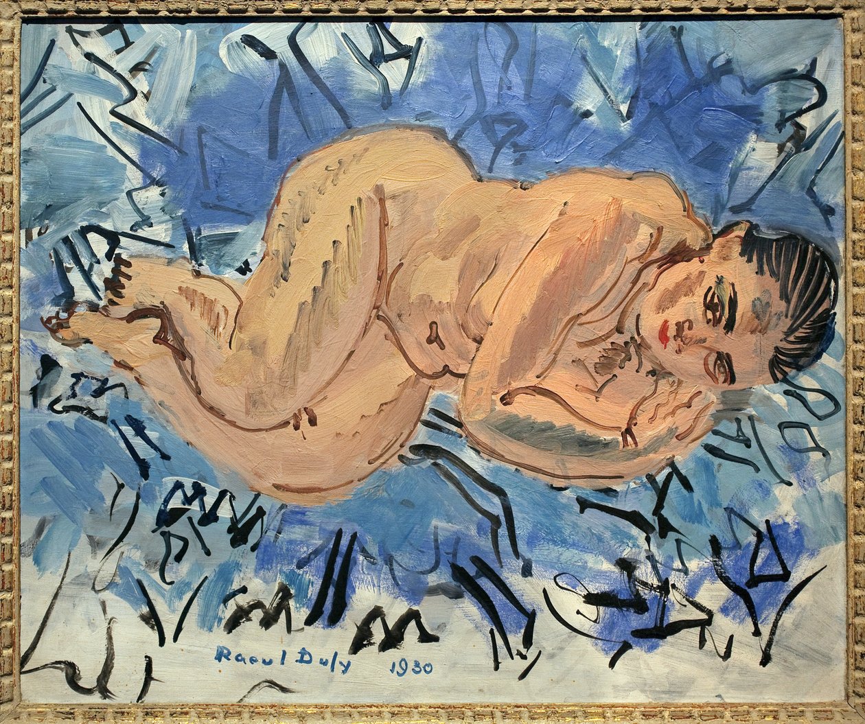女性のヌード。ラウル・デュフィ（1877-1953）作 油彩・カンヴァス 作： ラウル・デュフィ